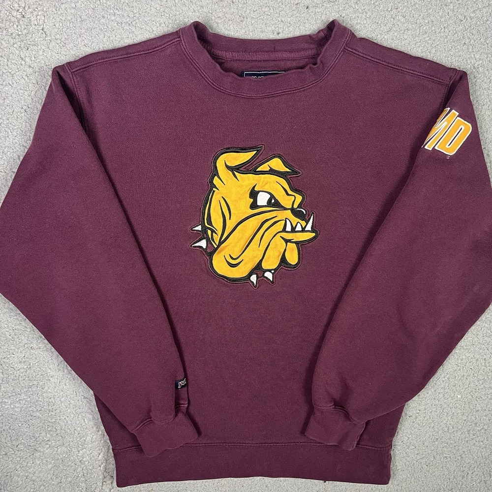 VTG Minnesota Duluth Bulldogs Sweatshirt UMD Crew Neck Pullover Sweater Small
